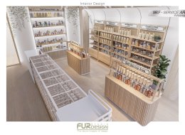 Design, manufacture and installation of stores: FUR Farmacy stores, sample pharmacies, props, displays, complete store components.